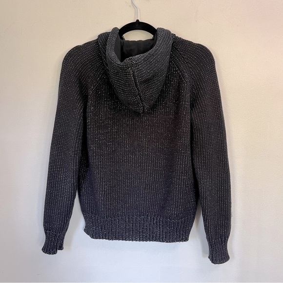 T by Alexander Wang Chunky Knit Navy and White Sweater Hoodie size small - Picture 2 of 7